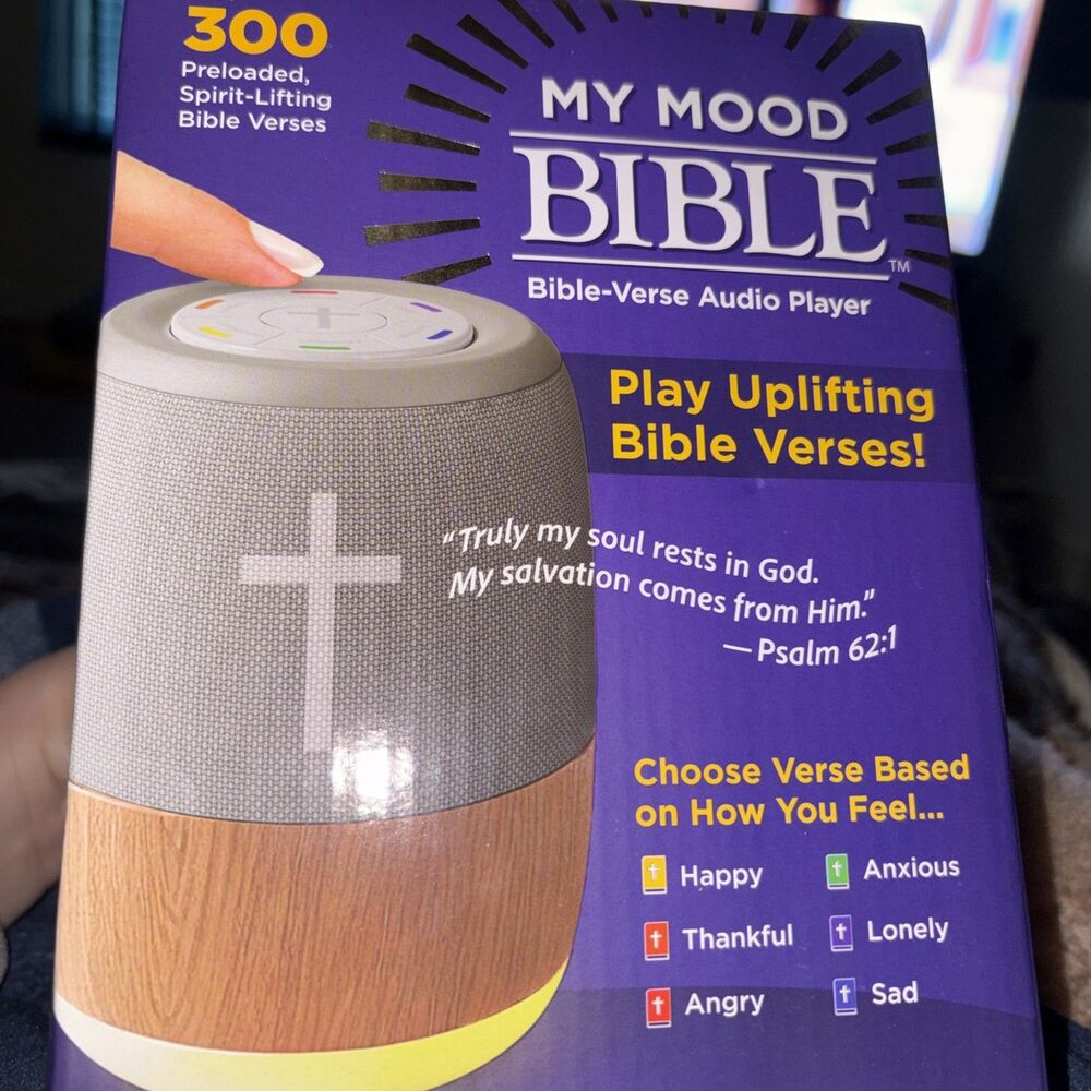 My MoodBible Portable One Touch Audio Bible Player Over 300 Verses, 6 Mood Categ